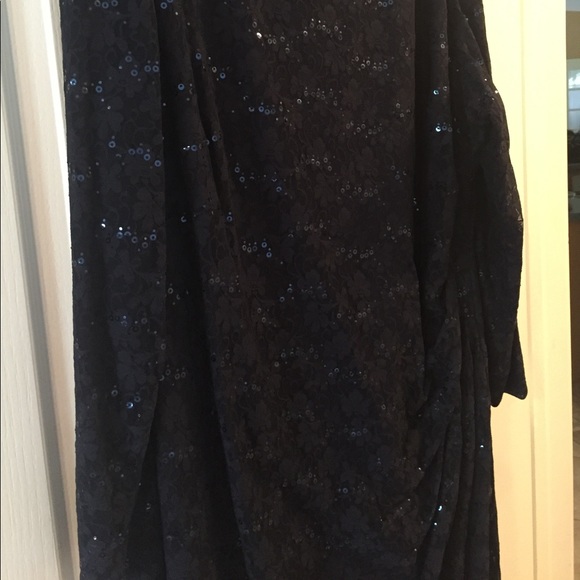 Chaps Navy Gathered Lace & Sequin Sheath Dress 22W - Picture 7 of 8